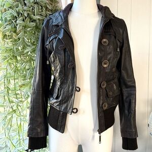 River Island Brown Leather Jacket | UK Size 10 | US Size 6
